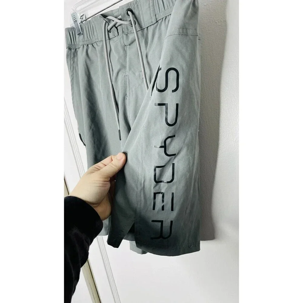 Spyder Quick Dry Swim Board Short Sz S Gray UV Protection Pockets 9
